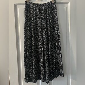 Floral Black Maxi Skirt